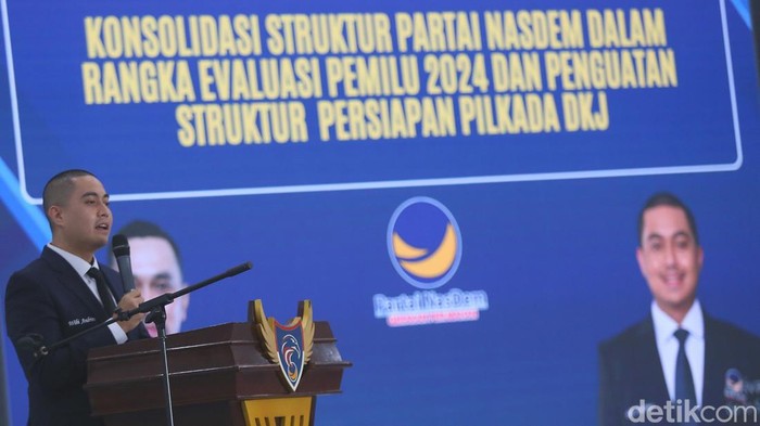 DPW Partai Nasdem DKI Jakarta Gelar Konsolidasi Jelang Pilkada DKJ 2024 Dewan Perwakilan Wilayah (DPW) Pantai Nasdem Jakarta menggelar konsolidasi jelang pikada Daerah Khusus Jakarta. Begini potretnya.