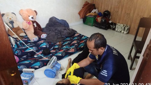 Lokasi kamar kos korban gantung diri di Denpasar, Minggu (23/6/2024).