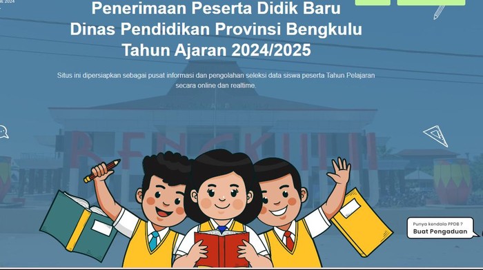 Halaman depan PPDB Bengkulu 2024.