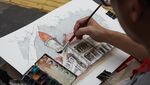 Intip Keseruan Menggambar Sketsa di Kota Lama Surabaya