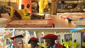 Penjara Luzira terletak di Kampala, Uganda. Para tahanan di sini diberi banyak tanggung jawab, mulai dari menjaga keharmonisan sesama tahanan hingga belajar sampai lulus kemudian wisuda. Di sini, para tahanan antara lain diberi pelajaran mengenai keterampilan pertukangan. (Foto: Boredpanda)