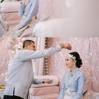 Wanita 21 tahun itu tampil cantik dalam balutan busana adat Aceh, Daro Baro, berwarna biru, lengkap dengan aksesori kepalanya. Beby juga terlihat mengenakan gelang dan anting untuk menunjang penampilannya. Foto: Instagram/@bebytsabina