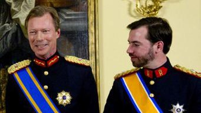 Henri Grand Duke of Luxembourg (L) and Prince Guillaume of Luxembourg