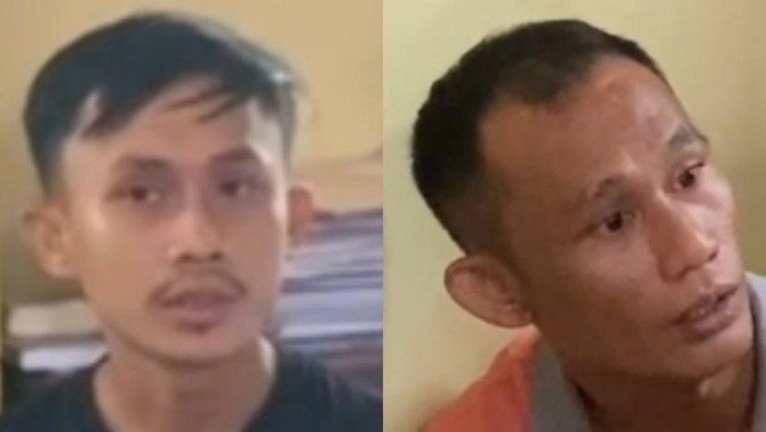 Icang (kiri) dan Beli (kanan) yang tusuk Aan hingga tewas gegara masalah motor.