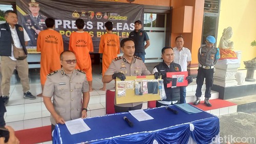 Konferensi pers pengungkapan kasus dugaan penyalahgunaan dan peredaran gelap narkoba di Mapolres Buleleng, Bali, Senin (24/6/2024). (Foto: Made Wijaya Kusuma/detikBali)