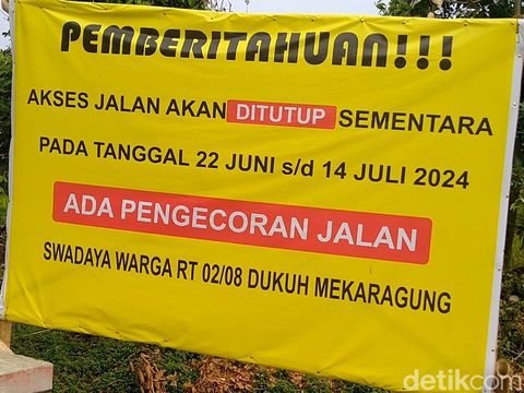 Lokasi jalan rusak di Dusun Mekar Agung, Desa Kebonagung, Kecamatan Kajen, Kabupaten Pekalongan, yang dicor warga secara swadaya, Senin (24/6/2024).