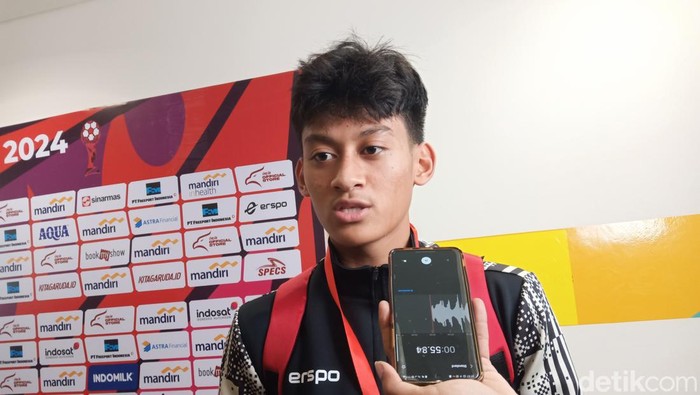 Penyerang Timnas Indonesia U-16 M Mierza Firjatullah, saat ditemui di di Stadion Manahan Solo, Senin (24/6/2024).