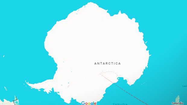 Peta Benua Antartika. (Tangkapan layar Google Maps)