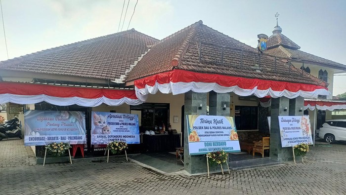 Polres Dau dipenuhi karangan bunga soal kasus penyiksaan kucing