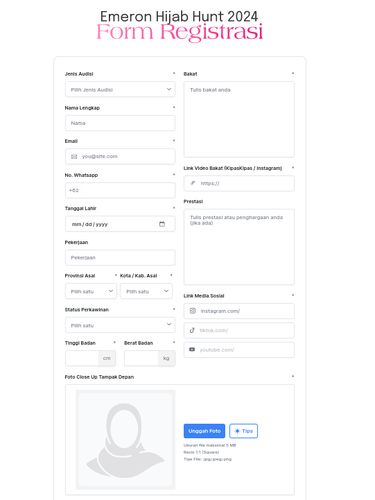 Registrasi Emeron Hijab Hunt 2024