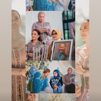 Di sebelah Reza Artamevia, Angelina juga ikut berdiri mendampingi Aaliyah di prosesi kalungan dan seserahan.  Foto: Instagram/@angelinasondakh09