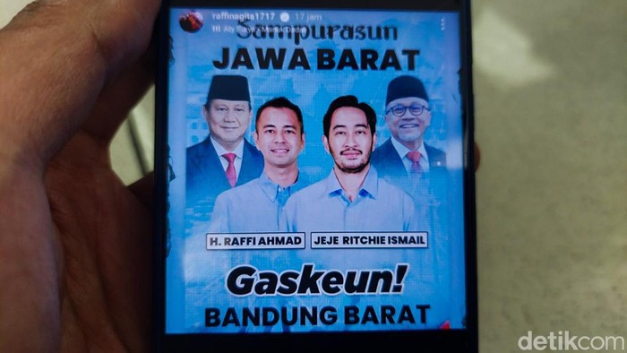 Unggahan Poster Raffi Ahmad dan Jeje Govinda yang Akan Ikut Pilkada KBB