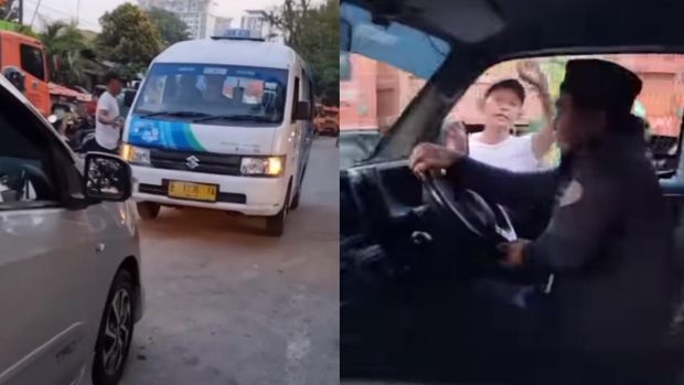 Angkot lawan arah di Kalibata.
