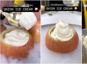 Nyeleneh! Es Krim Bawang Bombay Viral Ini Ramai Dihujat