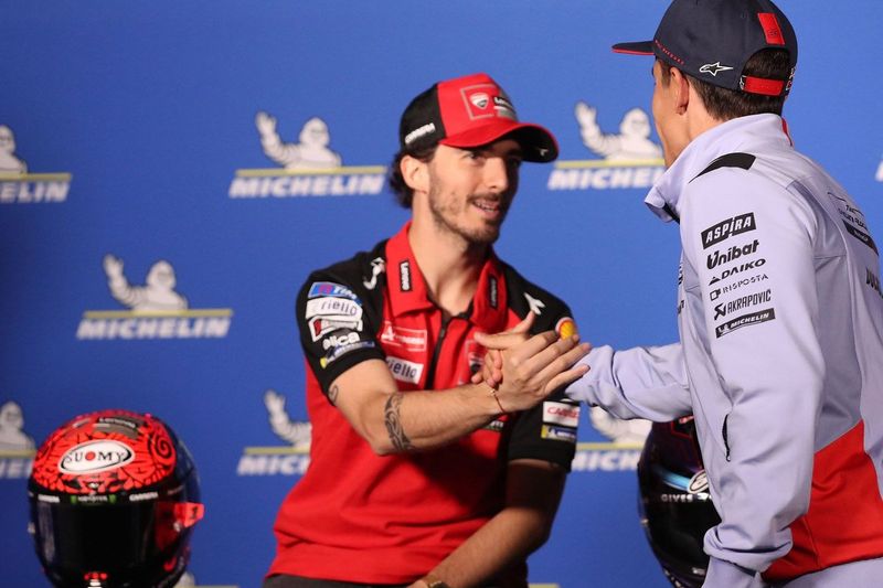 Francesco Bagnaia dan Marc Marquez.