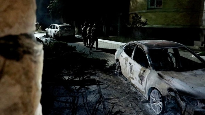 Members of security forces carry out a law enforcement operation after multiple attacks in Makhachkala and Derbent, in an undisclosed location in the region of Dagestan, Russia, in this still image from video released June 24, 2024. National Antiterrorism Committee/Handout via REUTERS THIS IMAGE HAS BEEN SUPPLIED BY A THIRD PARTY. NO RESALES. NO ARCHIVES. MANDATORY CREDIT.