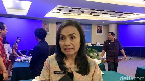 Kabid Bina Marga Dinas PUPRKIM Bali Dewa Ayu Puspa Dewi saat ditemui di Sanur, Denpasar, Selasa (25/6/2024). (Rizki Setyo Samudero/detikBali)