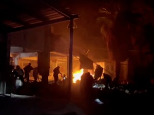 Kepanikan Warga Palestina Seusai Rudal Israel Hantam Kamp di Gaza