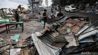 Total ada 331 bangunan lapak PKL di Puncak, Bogor, yang dibongkar. Kini ratusan bangunan PKL itu telah rata dengan tanah. Pradita Utama/detikcom