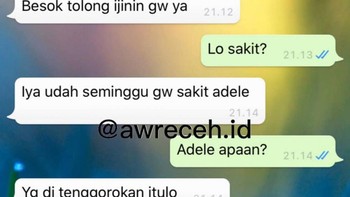 Sakit Adele. Foto: Instagram/awreceh.id