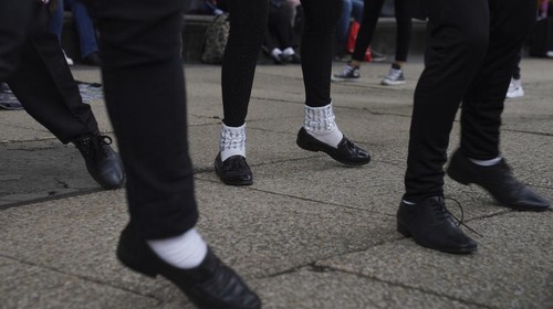 Michael Jackson fans perform to his number one hit 