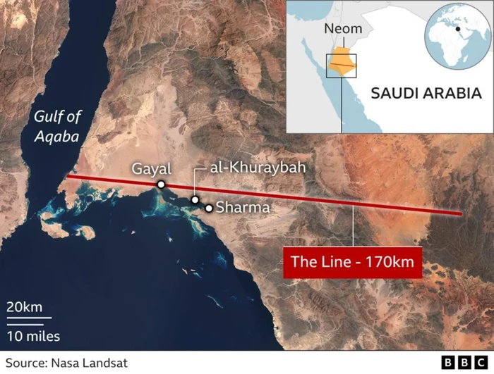 Mega proyek The Line di Neom, Arab Saudi