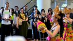 Potret Pesawat Etihad Airways Disiram Air Saat Mendarat di Bandara Bali
