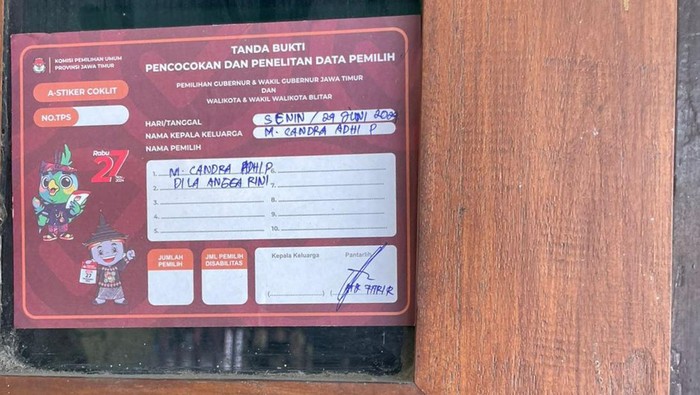 Stiker coklit yang keliru di Kabupaten Blitar