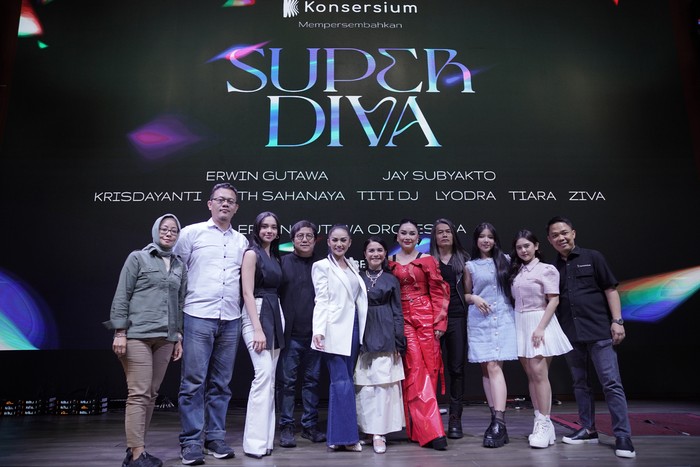 Super Diva Konferensi pers konser Super Diva digelar di kawasan Senayan, Jakarta Pusat, Rabu (26/6/2024).