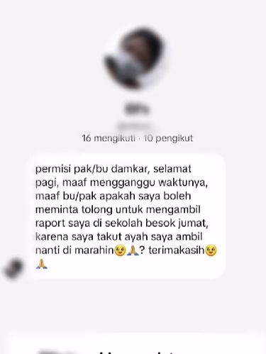 Unggahan petugas Pemadam Kebakaran (Damkar) yang menerima pesan dari murid untuk mengambil rapor, mendadak viral di media sosial.