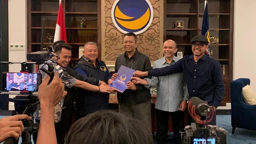 Zulkieflimansyah saat menerima rekomendasi dukungan sebagai bacagub NTB di NasDem Tower, Jakarta, Rabu (26/6/2024). (Dok. NasDem NTB)