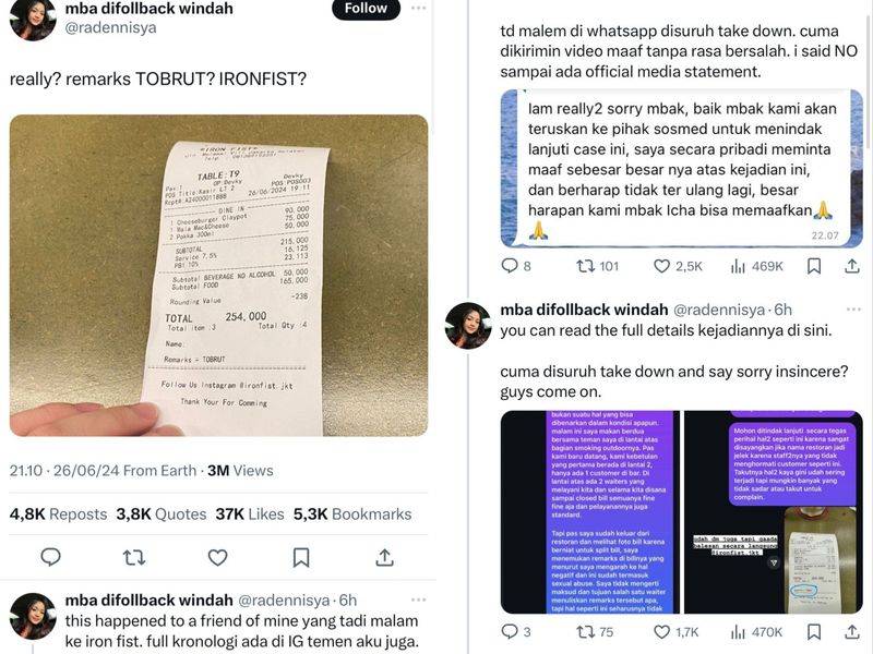 Kasus Iron Fist, pelayan sebut pelanggan dengan nama 'Tobrut'
