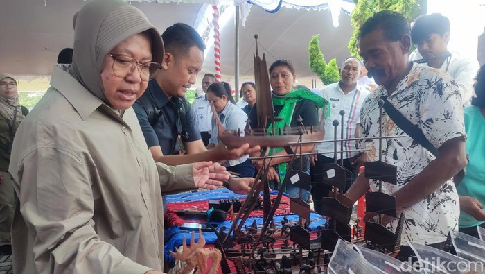 Mensos Risma di Maluku. (Wilda/detikcom)