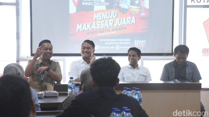 Panitia Jalan Sehat Bersama Seto menggelar konferensi pers di Kantor DPC Gerindra Kota Makassar, Kamis (27/6/2024).