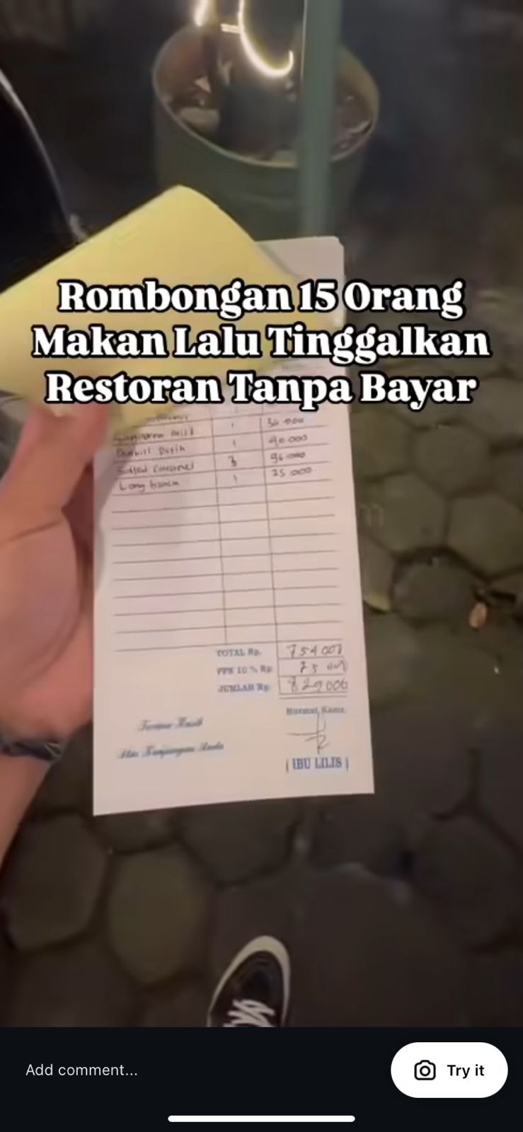 Rumah Makan di Depok Hampir Rugi Rp 829 Ribu Ditinggal Pelanggan Kabur