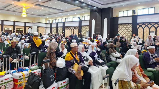 Jemaah haji asal Pinrang tiba di Makassar hari ini. Dokumen Istimewa