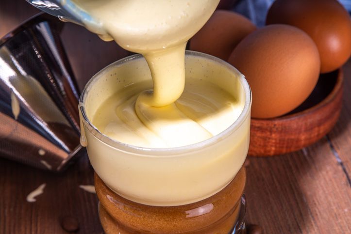 Vietnamese Egg Coffee. Paleo, Dairy-free keto coffee latte drink with sweet sugared Whipped yolks
