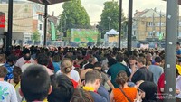 Warga memadati lokasi nobar Belgia vs Ukraina