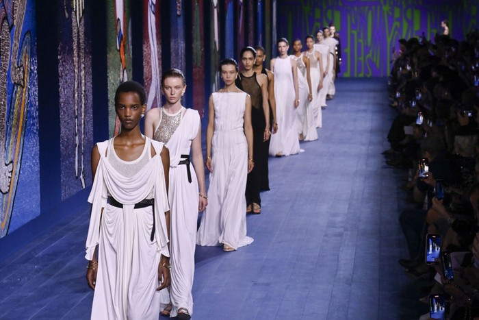 PARIS, FRANCE - JUNE 24: (EDITORIAL USE ONLY - For Non-Editorial use please seek approval from Fashion House) Models walk the runway during the finale of the Christian Dior Haute Couture Fall/Winter 2024-2025 show as part of Paris Fashion Week on June 24, 2024 in Paris, France. (Photo by Victor Boyko/Getty Images)