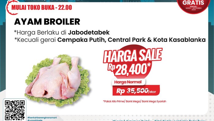 Harga Daging Ayam di Transmart Full Day Sale Murah Banget, Buruan Serbu!
