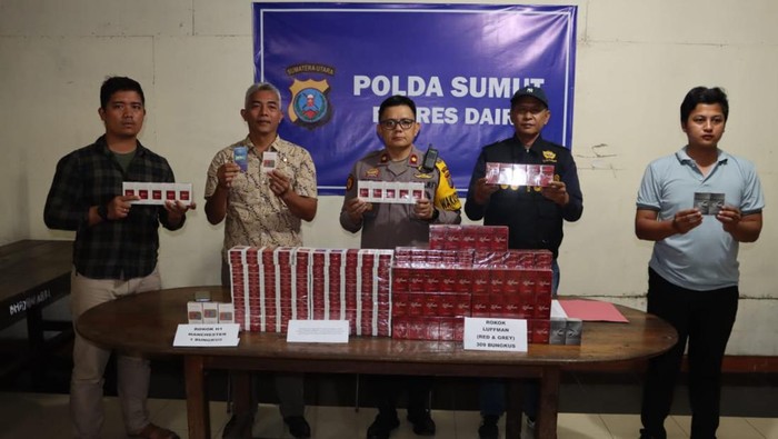 Rokok ilegal di Dairi diamankan. (Dok Polres Dairi)