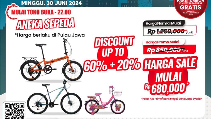 Sepeda di Transmart Full Day SaleJadi Cuma Rp 600 Ribuan!