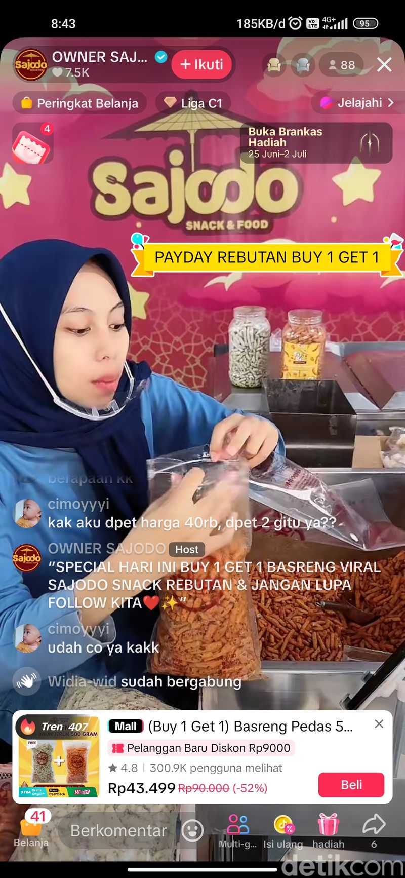Video Live Streaming Sajodo Snack & Food