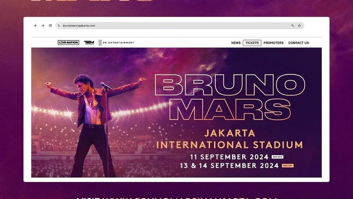 War Ticket Bruno Mars. ( instagram.com/pkentertainment.id)