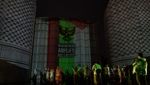 Aksi Video Mapping untuk Palestina di Bandung