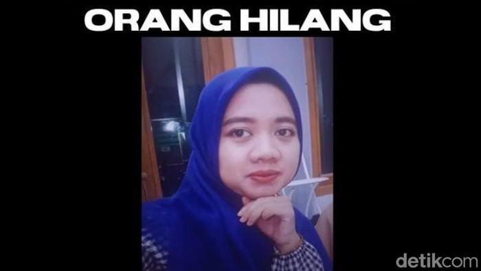 Tangkapan layar hilangnya Erlina di media sosial.