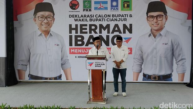 Pasangan Bakal Calon Bupati dan Wakil Bupati Herman Suherman-Ibang