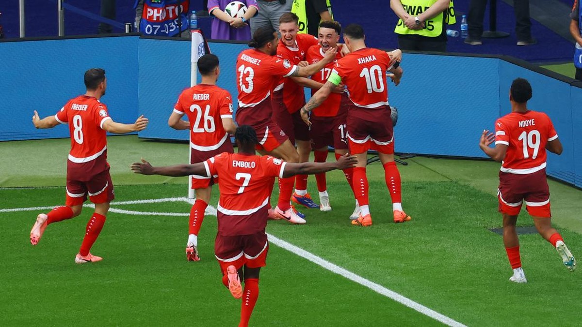 Timnas Swiss kirim sinyal bahaya ke rival-rivalnya di Euro 2024 (REUTERS/Lisi Niesner)