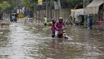 Penampakan Banjir Rendam Kawasan Lahore Pakistan