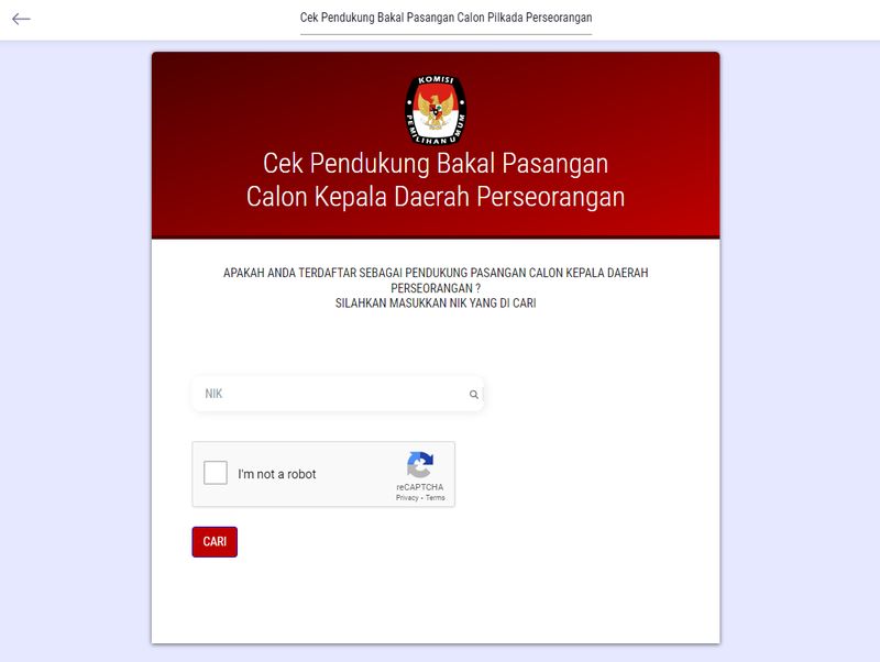 Cara cek pendukung bakal pasangan calon Pilkada 2024